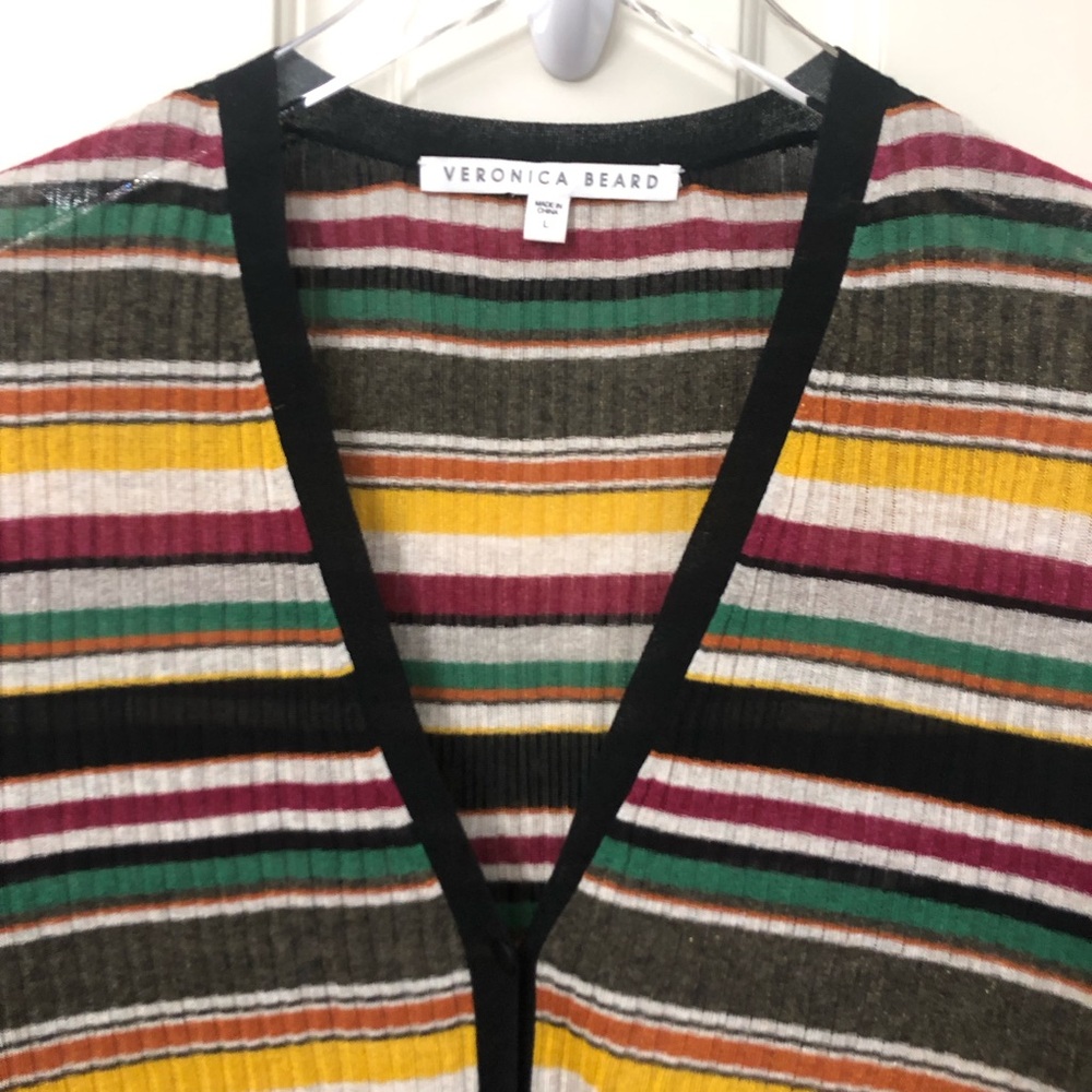 Veronica Beard | Ribbed Button Front Multi Color … - image 4